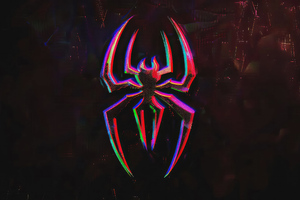 Neon Spiderman Noise Logo (1400x900) Resolution Wallpaper
