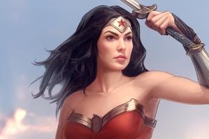 New Artwork Of Wonder Woman (1360x768) Resolution Wallpaper
