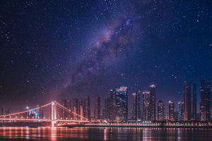New York City Skyline 5k (1366x768) Resolution Wallpaper