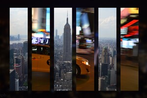New York City Taxi Skyline Wallpaper