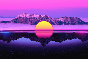 Night And Day Ice Synthwave Retrowave Mix Wallpaper