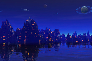 Night Of Cyber City (320x240) Resolution Wallpaper