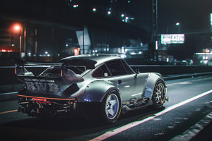 Nightfall Drive Cyberpunk Porsche (5120x2880) Resolution Wallpaper