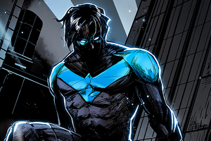 Nightwing Dick Grayson Fanart 4k (2560x1024) Resolution Wallpaper