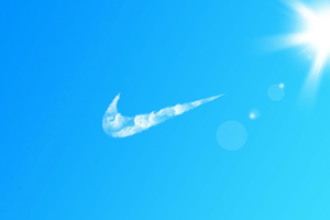Nike Logo In Clouds 4k Wallpaper