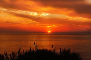 Ocean Landscape Sunrising Morning 4k (2560x1024) Resolution Wallpaper