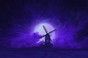 Old Windmill Serenity (1600x900) Resolution Wallpaper