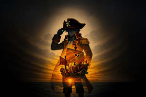One Piece Monkey D Luffy Captain (2048x2048) Resolution Wallpaper