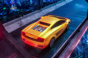 Orange Lamborghini 4k 2020 (1600x900) Resolution Wallpaper