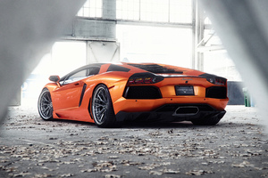 Orange Lamborghini Aventador 5k