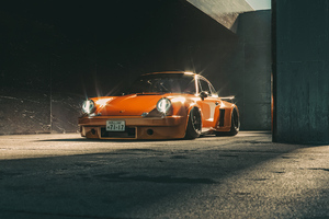 Orange Porsche 4k