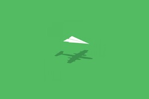 Paper Plane Minimalism Wallpaper