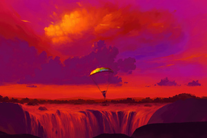 Paraglider In Dream (2048x2048) Resolution Wallpaper