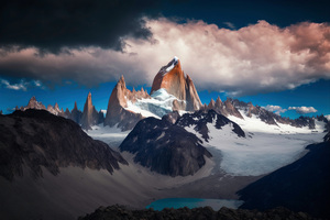 Patagonia Crag Clouds Argentina Mountains 4k Wallpaper
