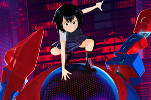Peni Parker And SP Dr In Spider Man Into The Spider Verse Official Poster 5k