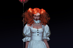 Pennywise Clown Girl (1024x768) Resolution Wallpaper