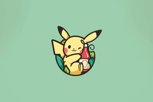 Pikachu Minimal 5k (1280x800) Resolution Wallpaper