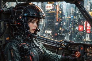Pilot Girl In The Modern (2560x1024) Resolution Wallpaper