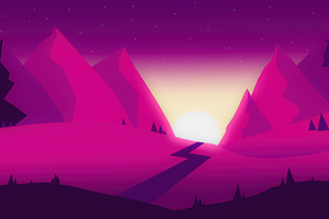 Pink Mountains 5k (1024x768) Resolution Wallpaper