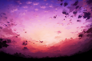 Pink Sky Horizon 4k Wallpaper
