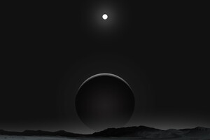 Planet Dark Black Moon 4k (2048x2048) Resolution Wallpaper