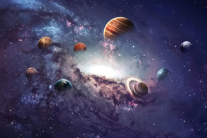 Planet Galaxy 4k (1360x768) Resolution Wallpaper