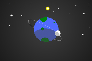 Planet Space Digital Art 4k