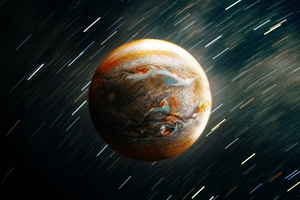 Planet With A Star Trail (1600x900) Resolution Wallpaper