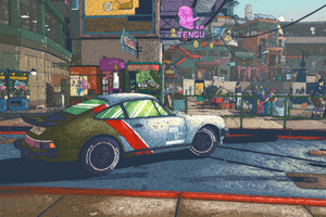 Porsche 911 From Night City (2048x1152) Resolution Wallpaper