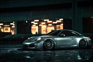 Porsche 911 Rain (2560x1080) Resolution Wallpaper