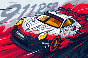 Porsche 911 Rsr Artwork (2560x1024) Resolution Wallpaper