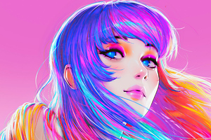 Portrait Colorful Illustration Wallpaper