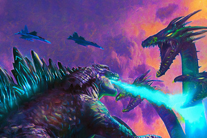 Poster Art Godzilla King Of The Monsters (2932x2932) Resolution Wallpaper