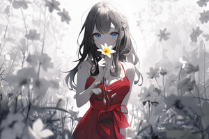 Primrose Dreams Graceful Anime Girl (5120x2880) Resolution Wallpaper