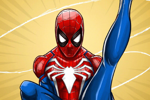 Ps4 Spider Man Art (1360x768) Resolution Wallpaper