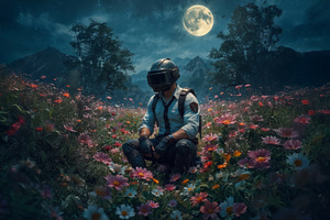 Pubg Helmet Guy In Dreamscape The Calm After Battle (5120x2880) Resolution Wallpaper