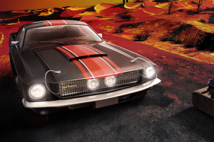 Pubg Shelby Gt500 Black And Red (1360x768) Resolution Wallpaper