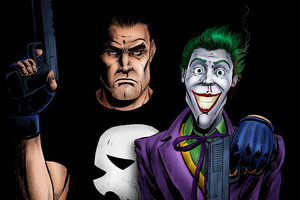 Punisher And Joker Artwork 4k