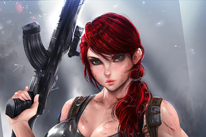 Punisher Girl With Gun (3840x2400) Resolution Wallpaper
