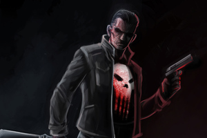 Punisher In Jacket (1600x900) Resolution Wallpaper