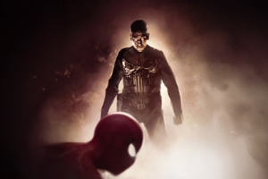 Punisher X Spiderman (2560x1700) Resolution Wallpaper
