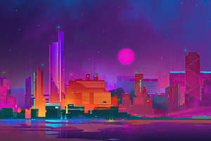 Purple City (2932x2932) Resolution Wallpaper