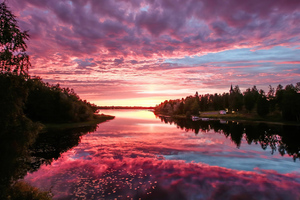 Purple Fire In The Finnish Sky