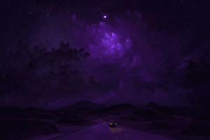 Purple Night Ride 4k Wallpaper