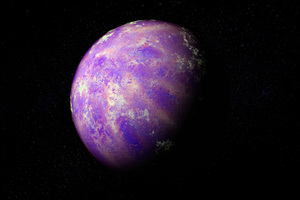 Purple Planet With Stars Wallpaper