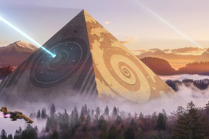 Pyramids Scifi Wallpaper