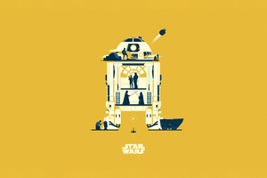 R2 D2 Star Wars Minimal (1600x900) Resolution Wallpaper