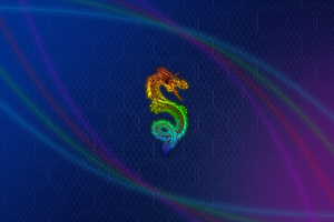 Rainbow Dragon 5k (1336x768) Resolution Wallpaper
