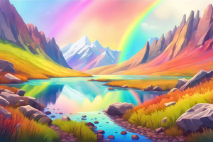 Rainbow Ridge Aurora Canyon (3440x1440) Resolution Wallpaper