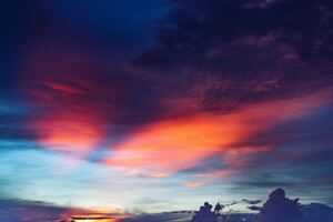 Red Cloudy Sky Sunset 4k (1024x768) Resolution Wallpaper
